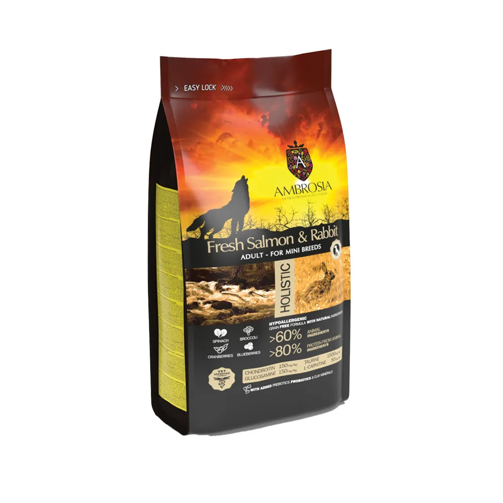 AMBROSIA Grain Free Adult Mini Sensitive – Σολομός & Κουνέλι - Image 2