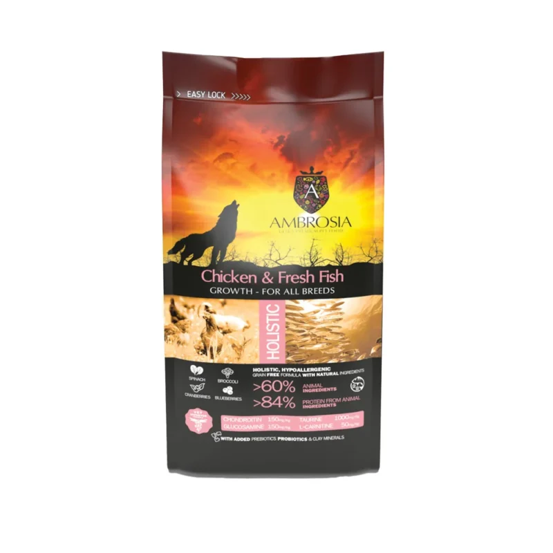 AMBROSIA Puppy Τροφή για Κουτάβια – Κοτόπουλο & Φρέσκο Ψάρι